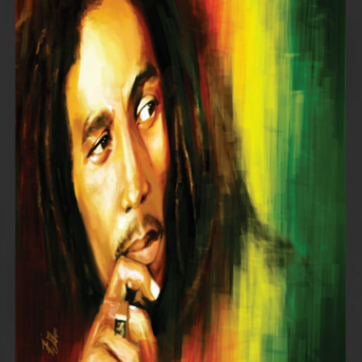 GENERICO - Cuadro Decorativo de Bob Marley con Marco y vidrio 30x40 CM