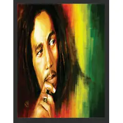 GENERICO - Cuadro Decorativo de Bob Marley con Marco y vidrio 30x40 CM
