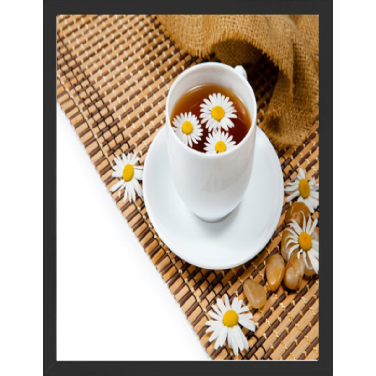 GENERICO - Cuadro Decorativo de Te de manzanilla con Marco y vidrio 30x40 CM