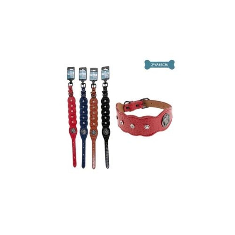 GENERICO - Collar PU Con Diamantes Color Aleatorio 2x4x45cm 12pcs