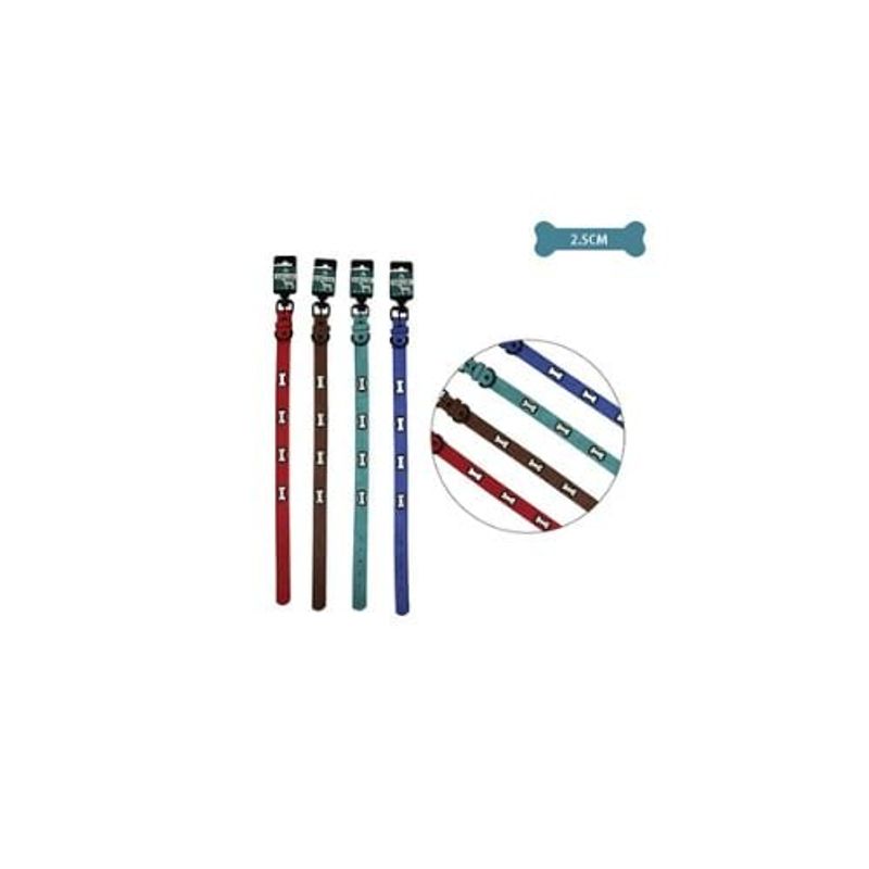 GENERICO - Collar PU Con Diseño Hueso Bordado 25cm 12pcs