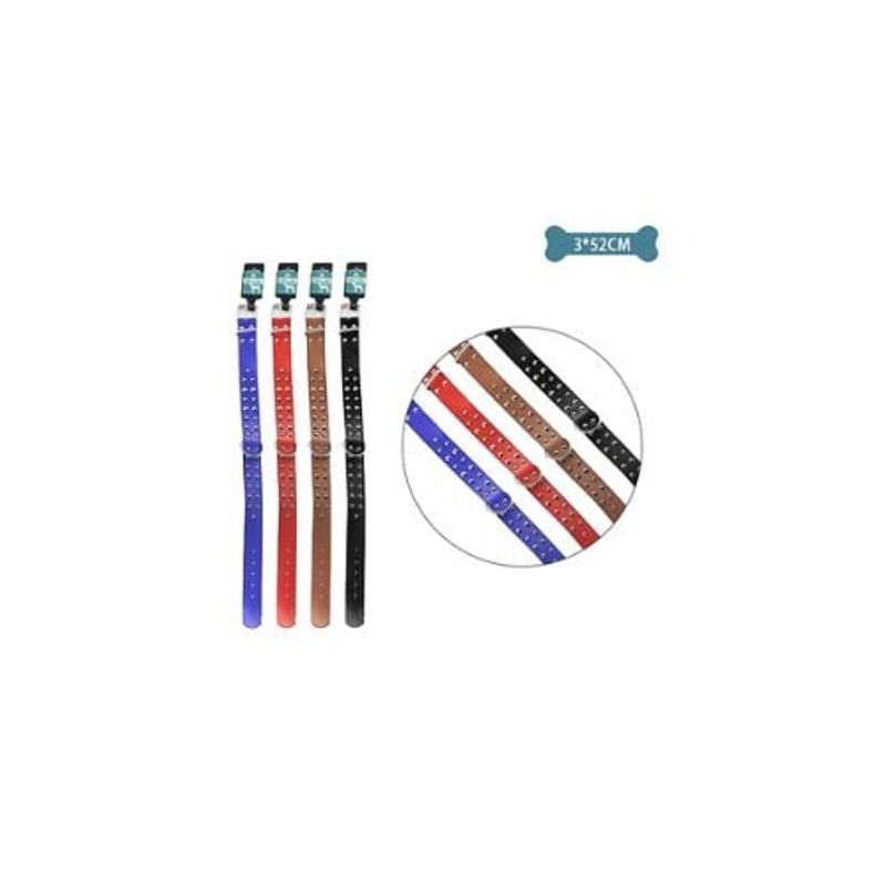 GENERICO - Collar PU Con Tachuelas Color Aleatorio 3x52cm 12pcs