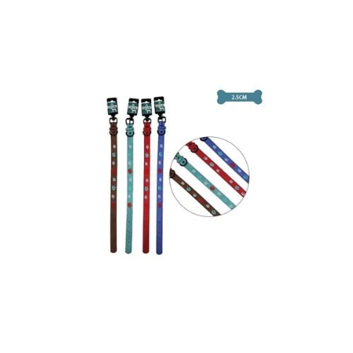 GENERICO - Collar PU Con Diseño Huella Bordado 25cm 12pcs