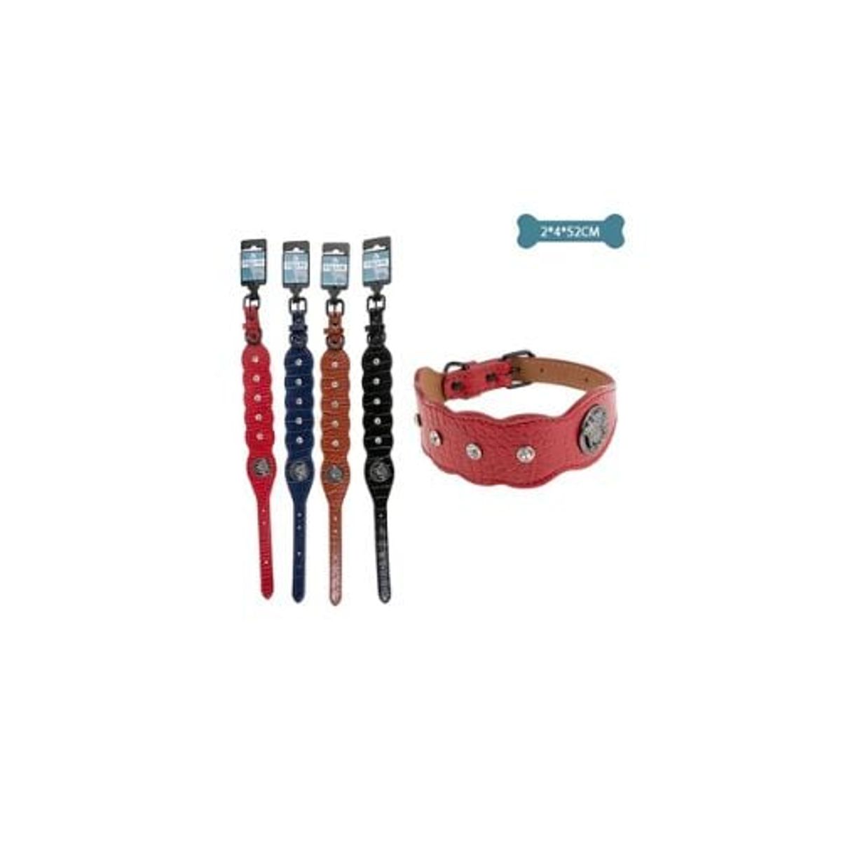 GENERICO - Collar PU Con Diamantes Color Aleatorio 2x4x52cm 12pcs