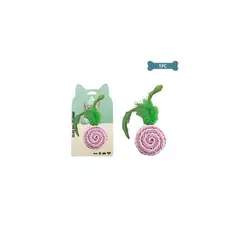 GENERICO - Juguete Para Gato Pelota Redonda De Papel Con Pluma