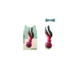 GENERICO - Juguete Para Gato Pelota De Hilo Con Pluma