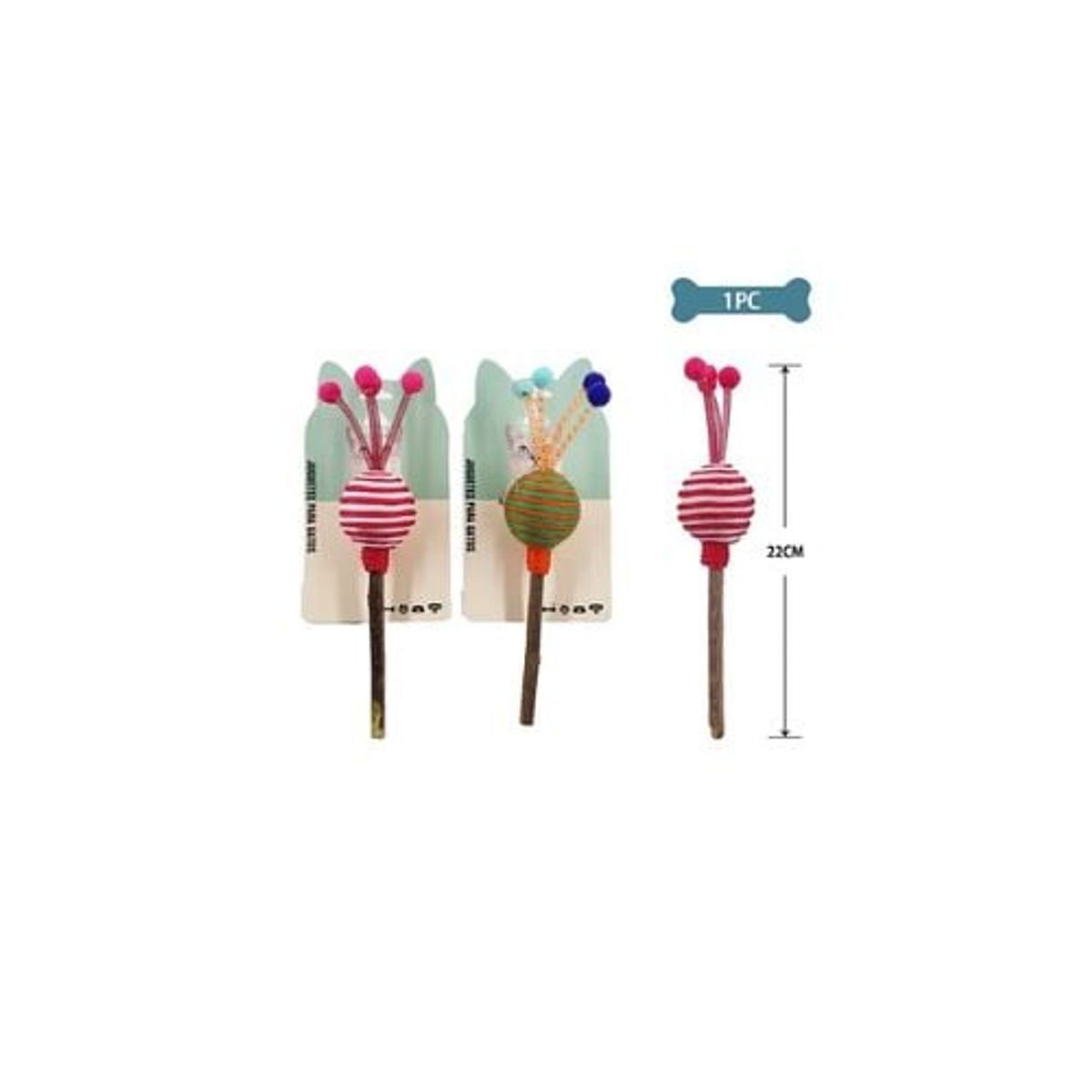 GENERICO - Juguete Para Gato Palo De Madera En Forma De Lollipop 22cm