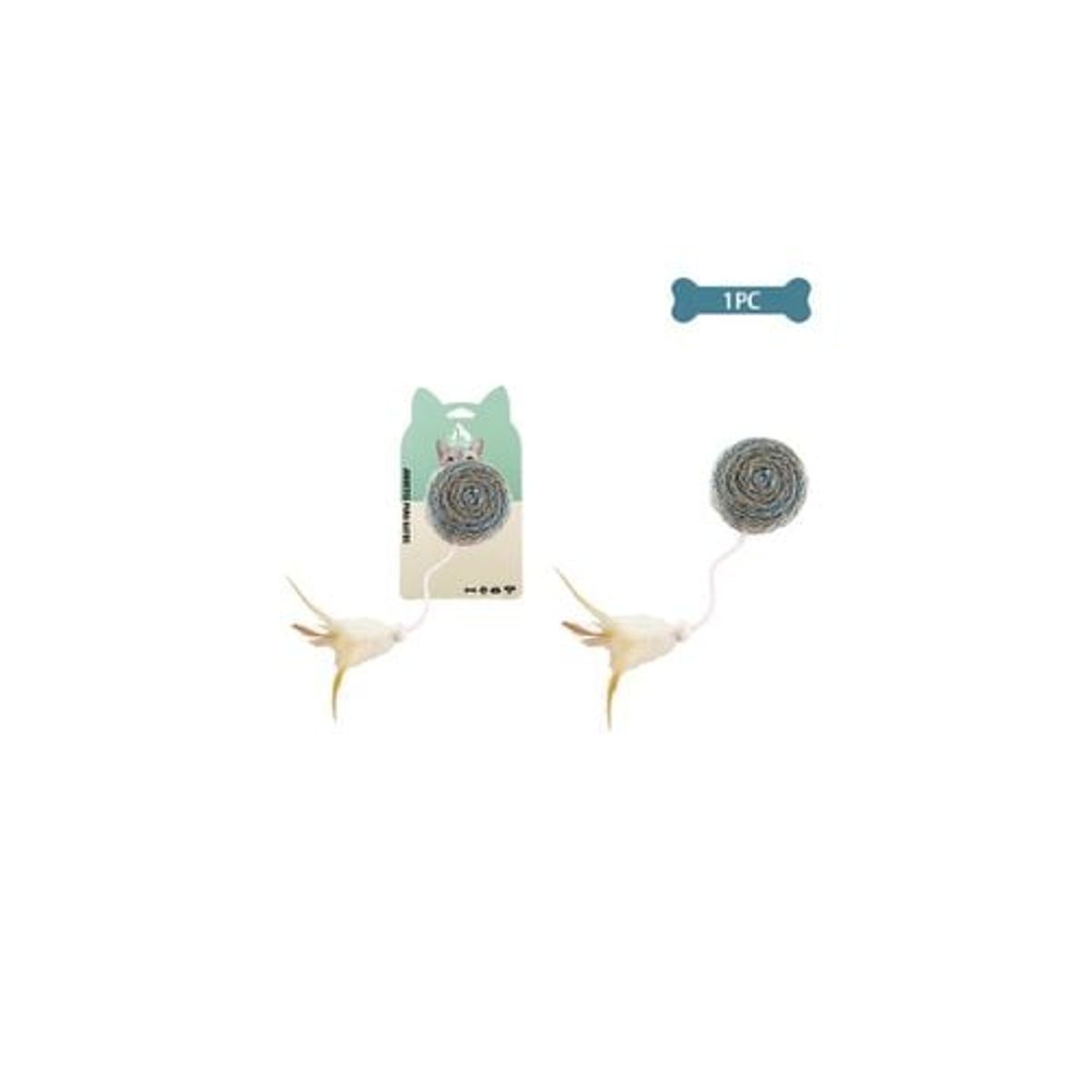 GENERICO - Juguete Para Gato Lino Redondo Con Pluma