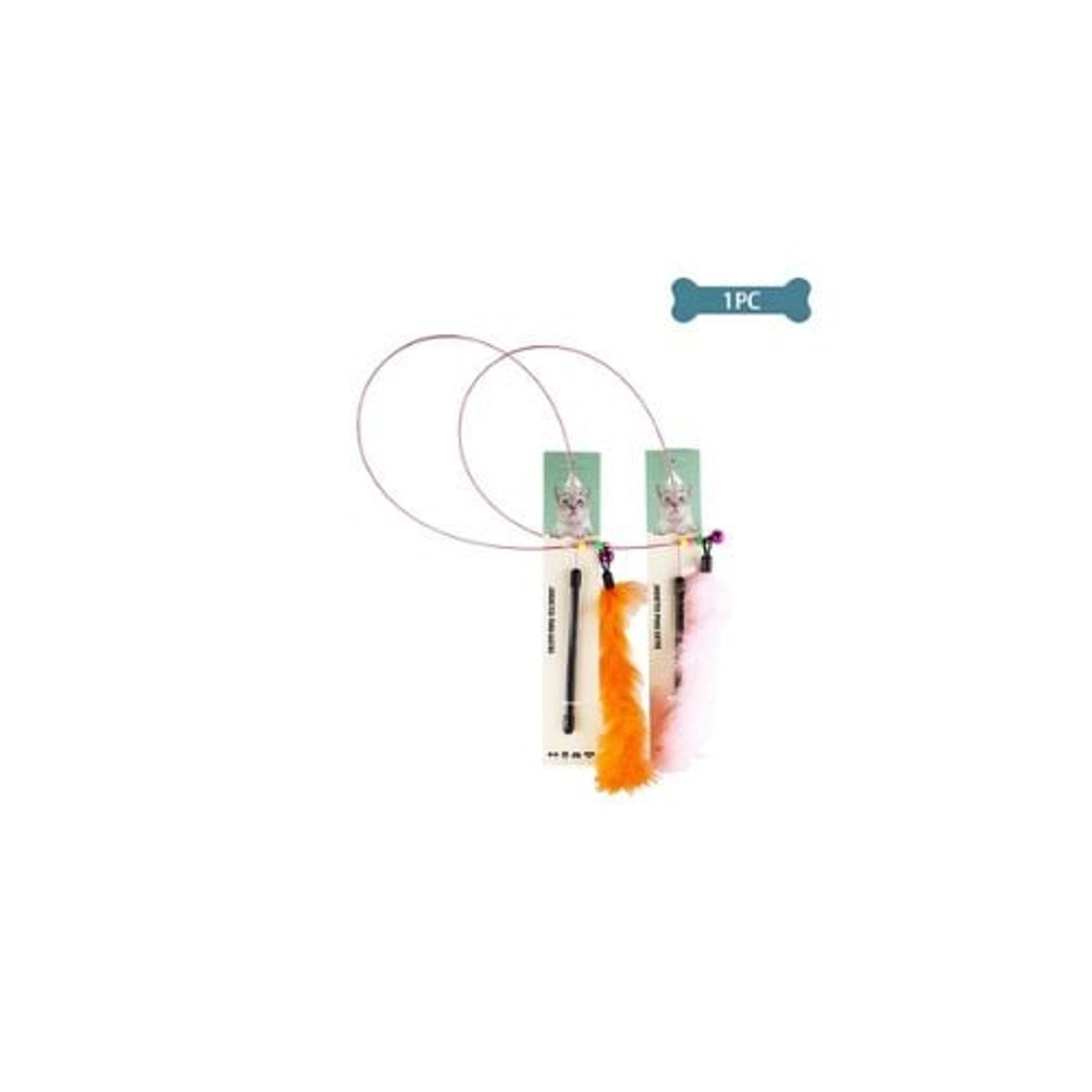 GENERICO - Juguete Gato Varita De Hierro Larga De Alambre Con Plumas