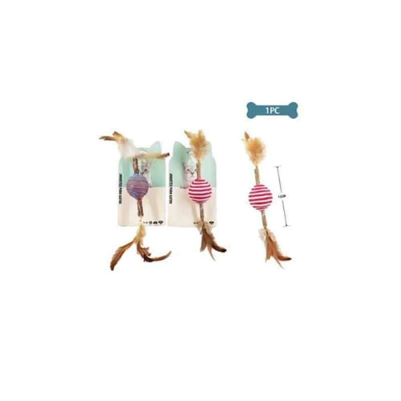 GENERICO - Juguete Para Gato Pelota De Nylon y Polygonum 12cm