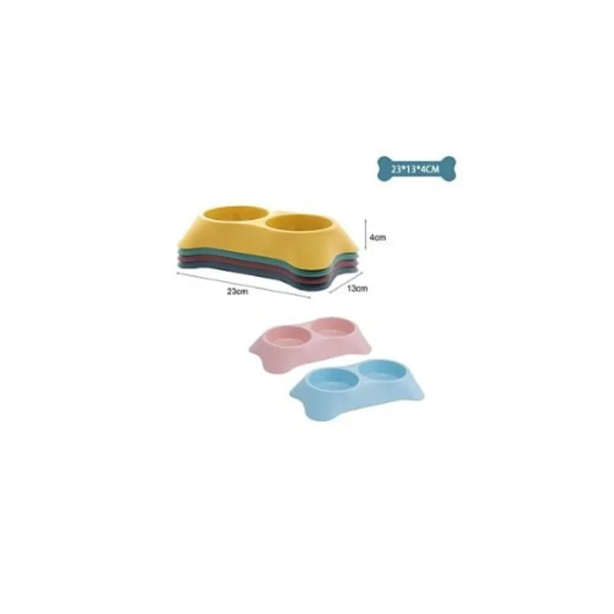 GENERICO - Plato Doble Pequeño De Plástico Color Aleatorio 23x13x4cm