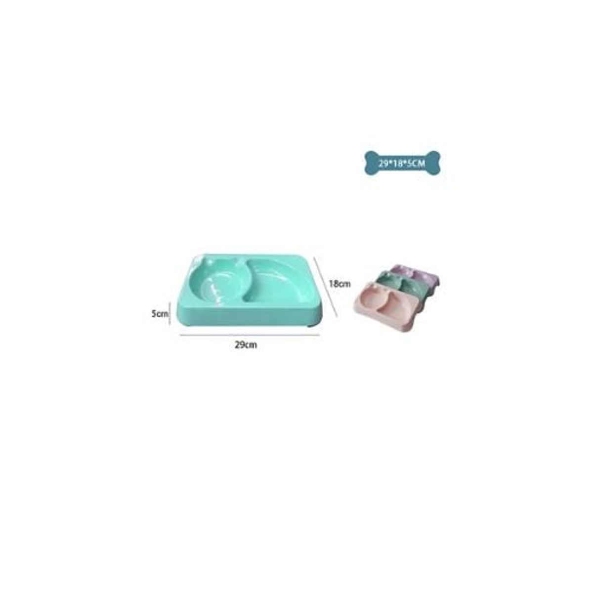 GENERICO - Plato Doble Plástico Color Aleatorio 29x18x5cm