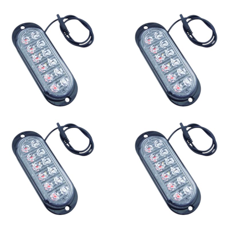 GENERICO - Luz Estrobo Kit Por 4 12 LED A 12 -24 Volt amarillo