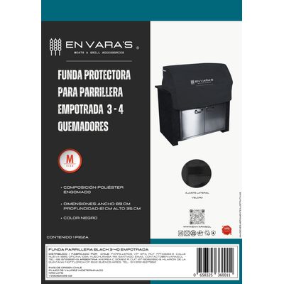 Imagen 2 del producto Funda Cobertor para parrilla parrillera empotrable Black M 3 - 4 quemadores En Vara´s.