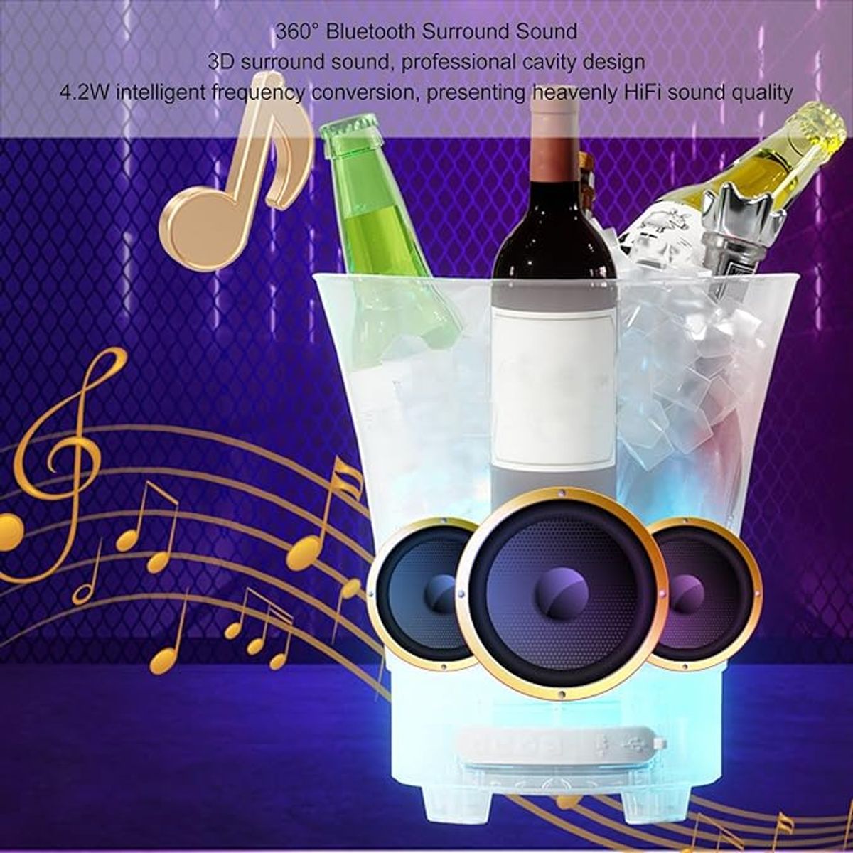 MOVI - HIELERA PARLANTE BLUETOOTH 7 LITROS MULTICOLOR