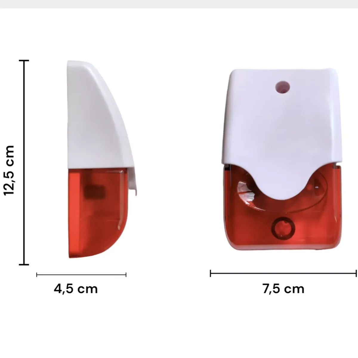 VCOM - Sirena 12V Blanco Rojo Estrobocopica