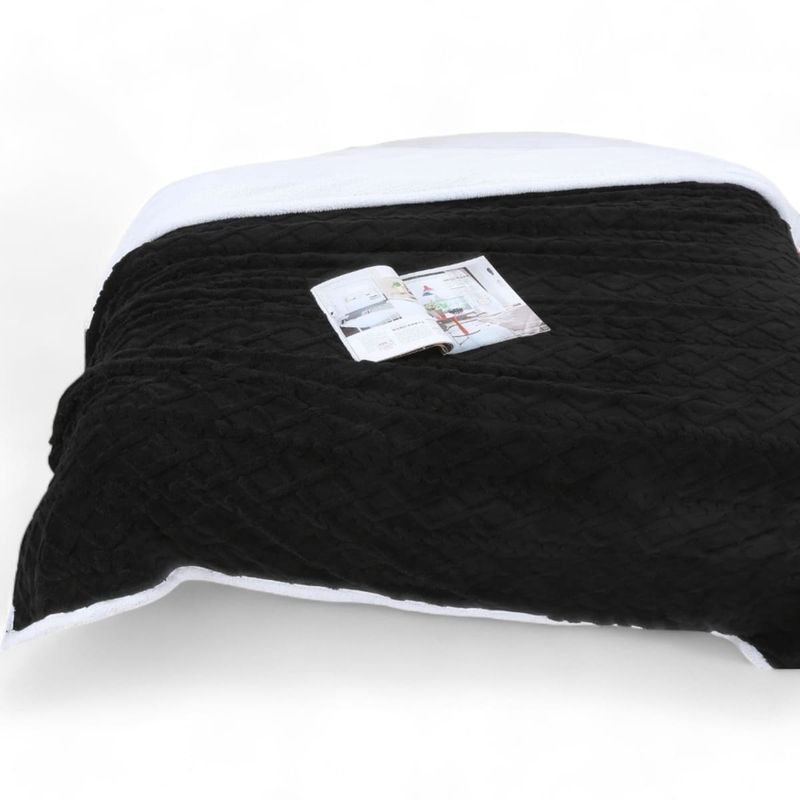 GENERICO - Frazada Polar Con Chiporro Medida 200x230cm King Color Negro