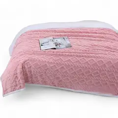 GENERICO - Frazada Polar Con Chiporro Medida 200x230cm King Color Rosa