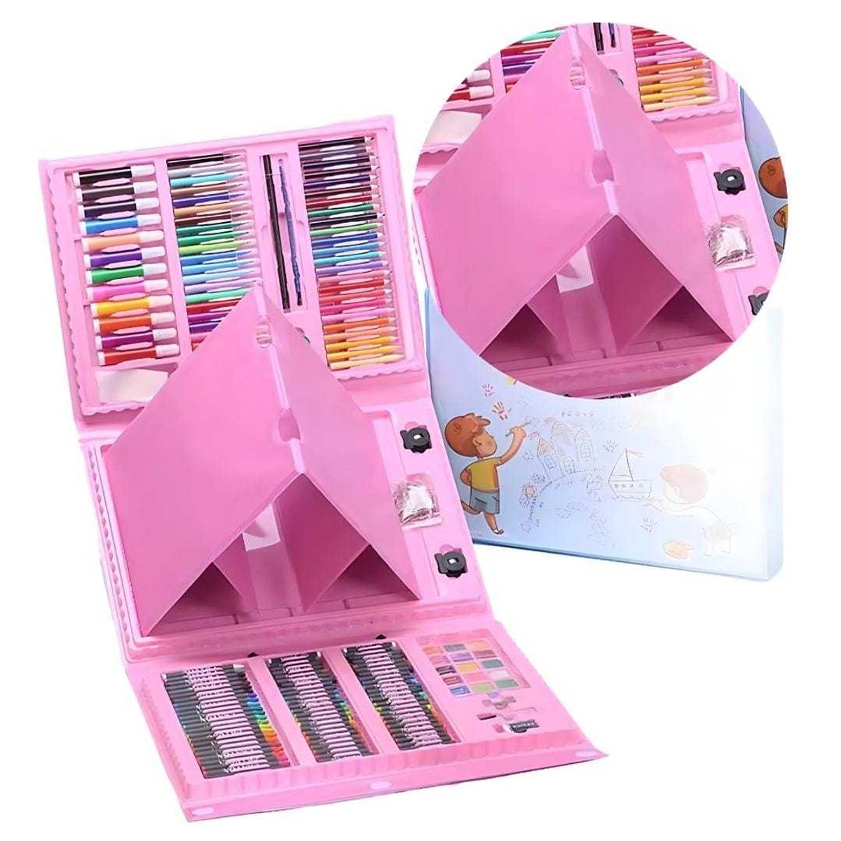 GENERICO - Set Creativo Maleta Dibujo Arte Kit Niños 208 Pcs Portátil