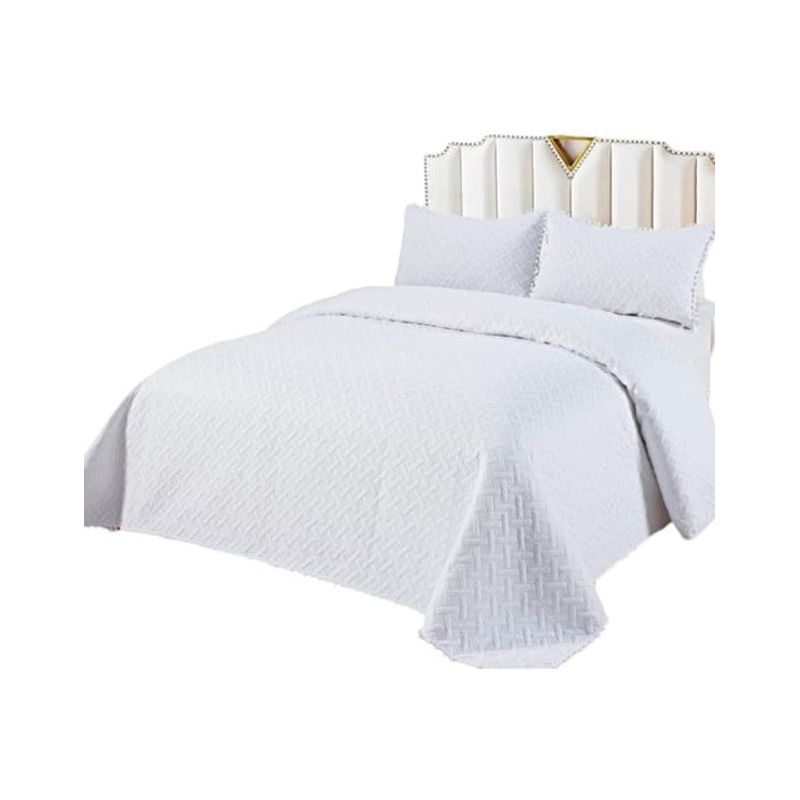 GENERICO - CUBRECAMA QUILT DE VERANO CON POMPONES  2 PLAZAS