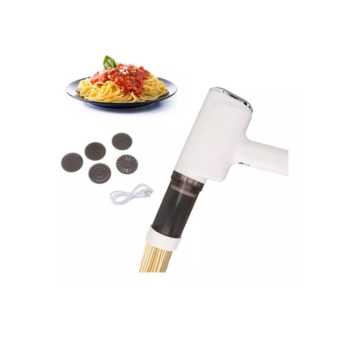GENERICO - Maquina De Pastas Portatil Recargable Usb 5 Moldes
