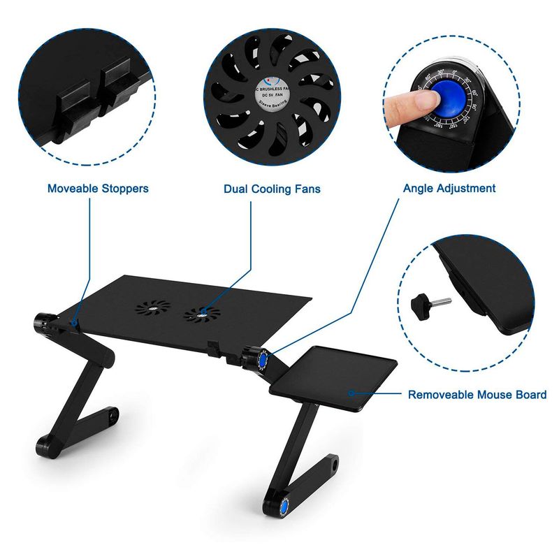 MOVI - MESA  PORTATIL  PARA  NOTEBOOK AJUSTABLE Y  CON  VENTILADOR