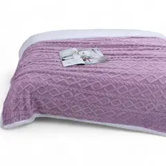 GENERICO - Frazada Polar Con Chiporro Medida 200x230cm King Color Morado
