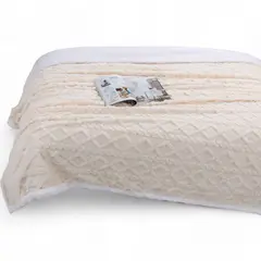 GENERICO - Frazada Polar Con Chiporro Medida 200x230cm King Color Blanco