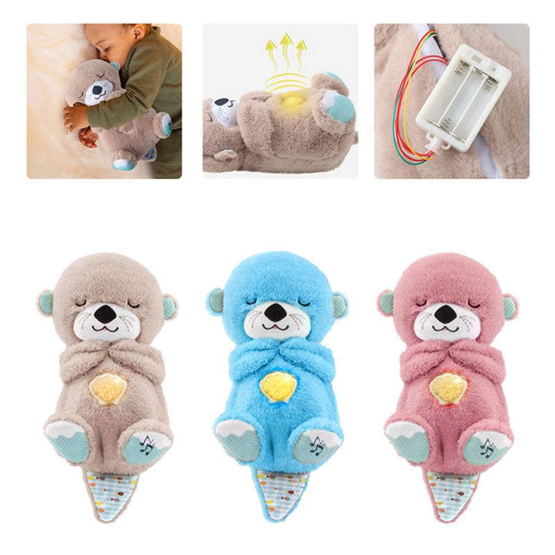 MOVI - NUTRIA PELUCHE APEGO CON MUSICA LUZ Y RESPIRACION PARA NIÑO