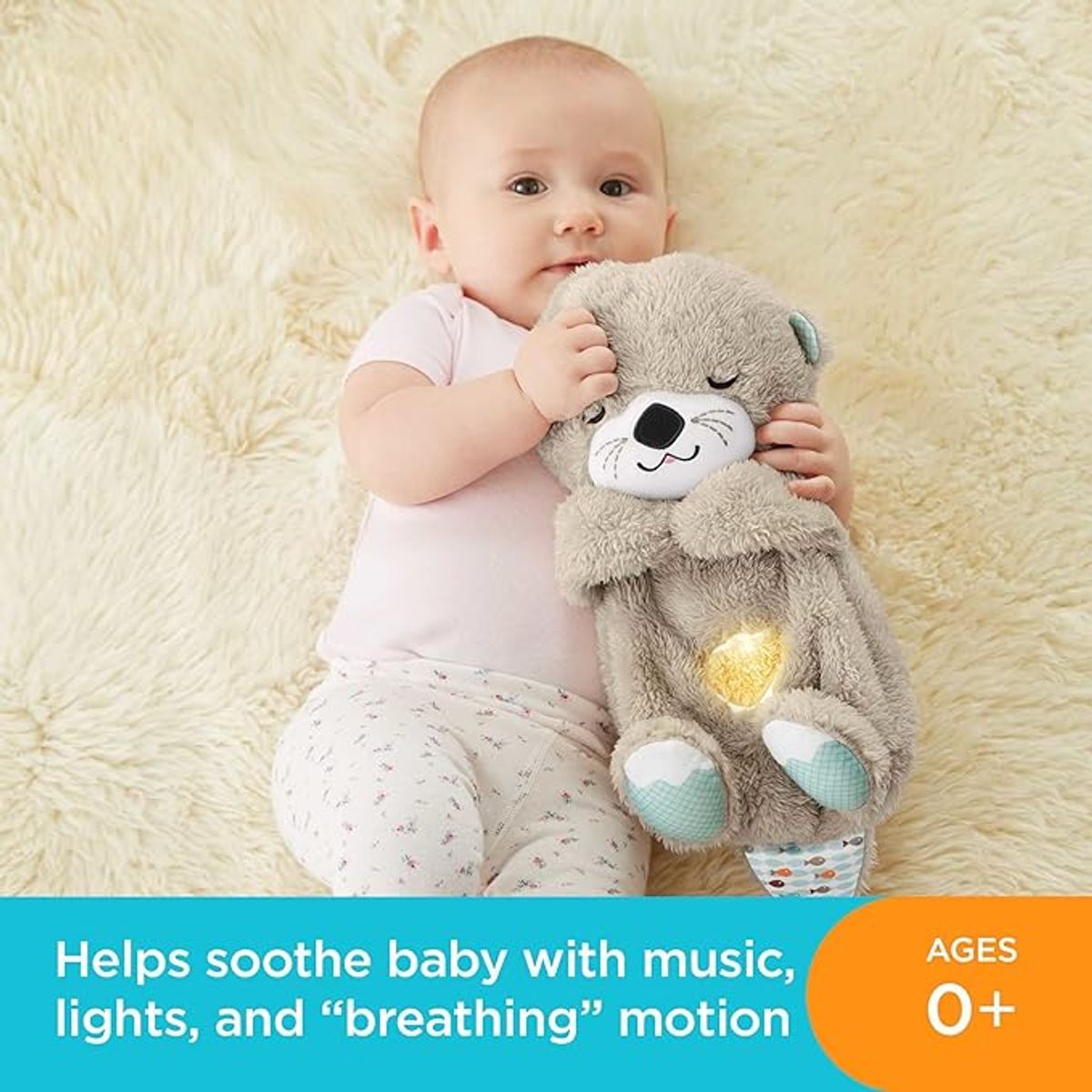 MOVI - NUTRIA PELUCHE APEGO CON MUSICA LUZ Y RESPIRACION PARA NIÑA