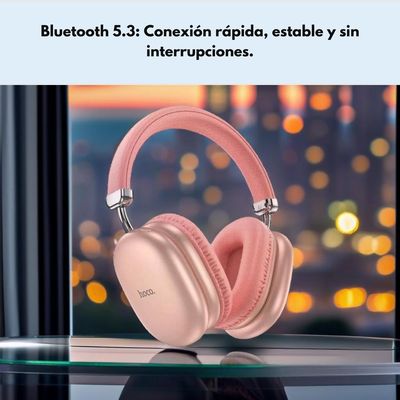 Imagen 2 del producto Audífonos Bluetooth W35 Max Joy Sonido Potente 90H Batería Rosado …