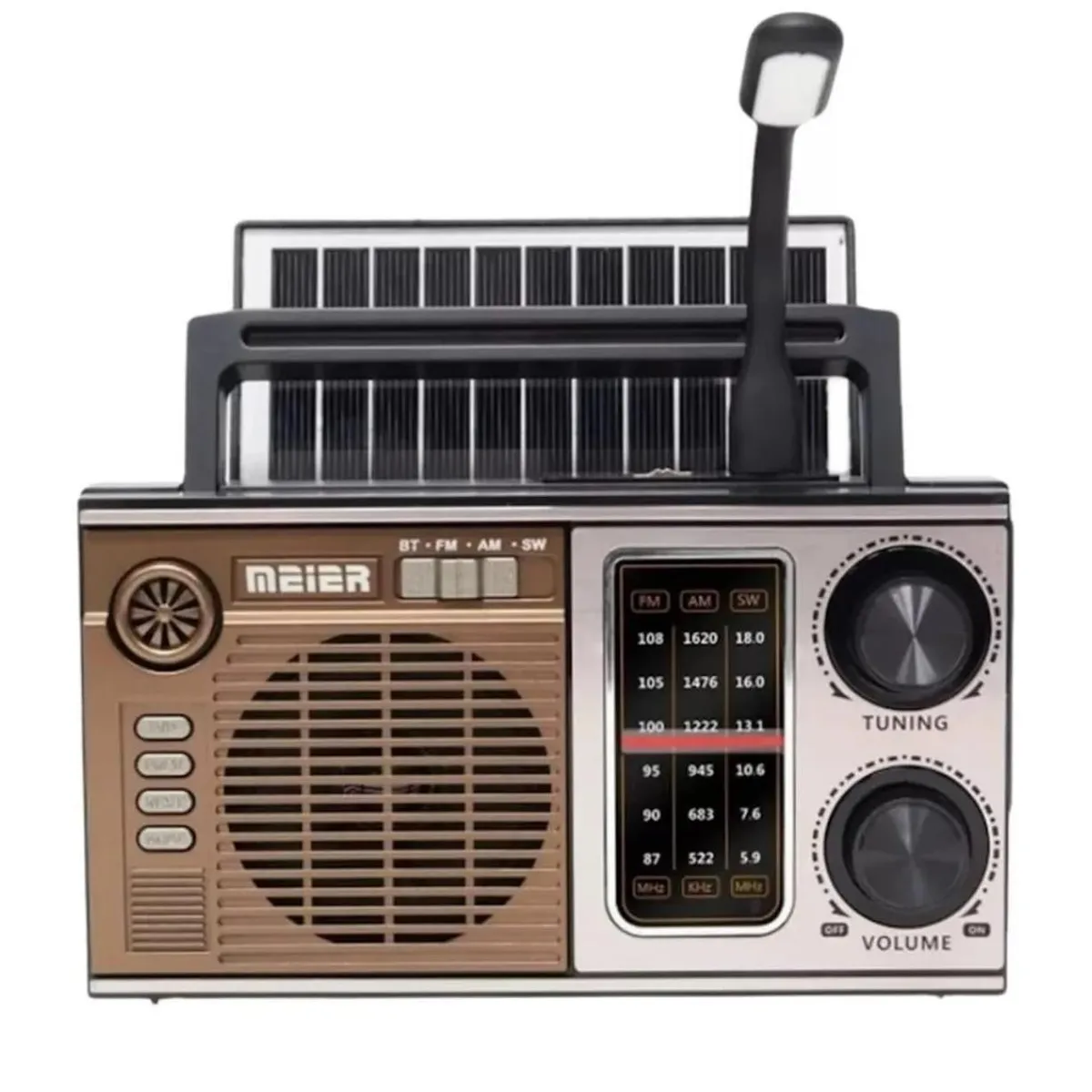 GENERICO - Radio Vintage Solar Recargable Bluetooth
