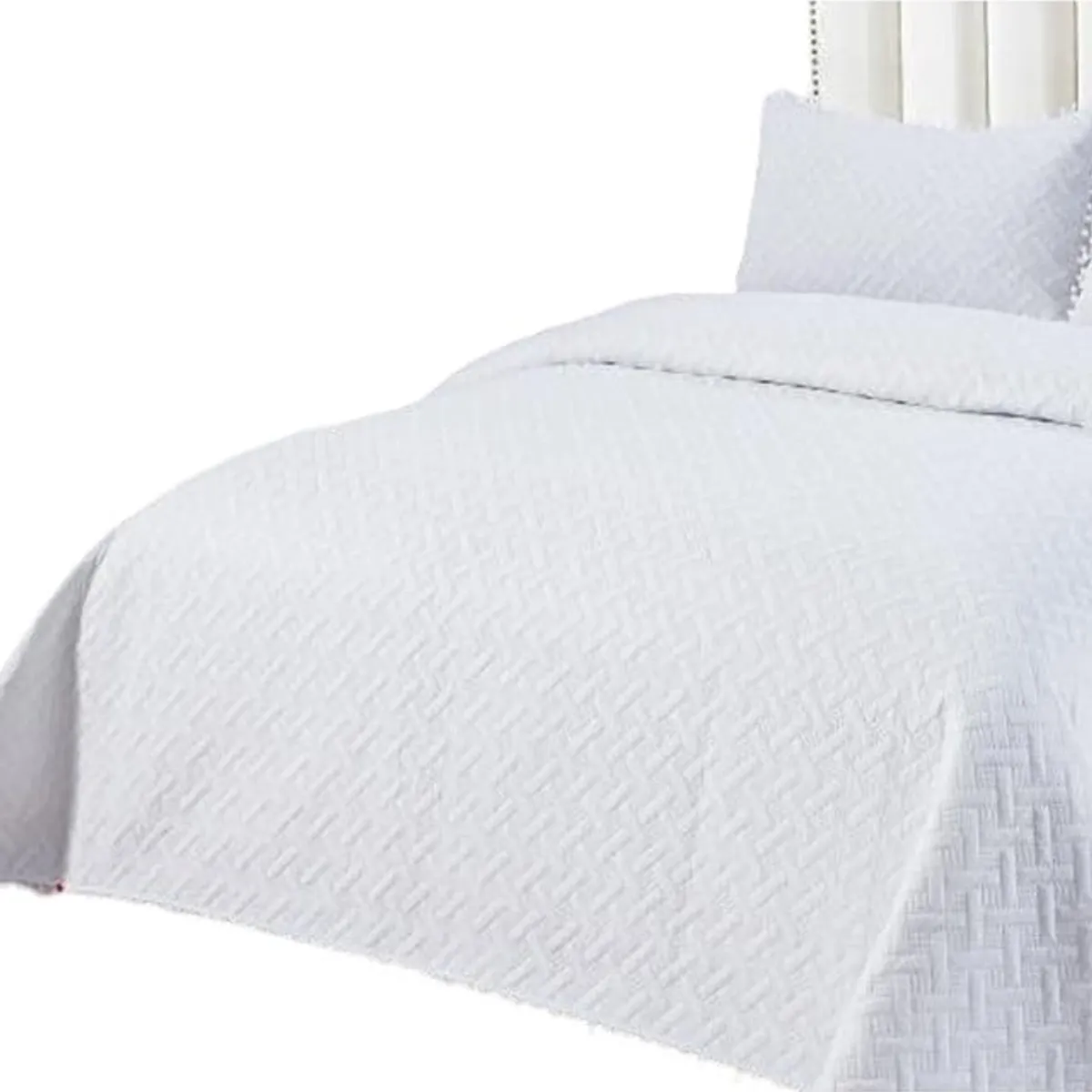 GENERICO - COLCHA QUILT DE VERANO CON POMPONES  2 PLAZAS