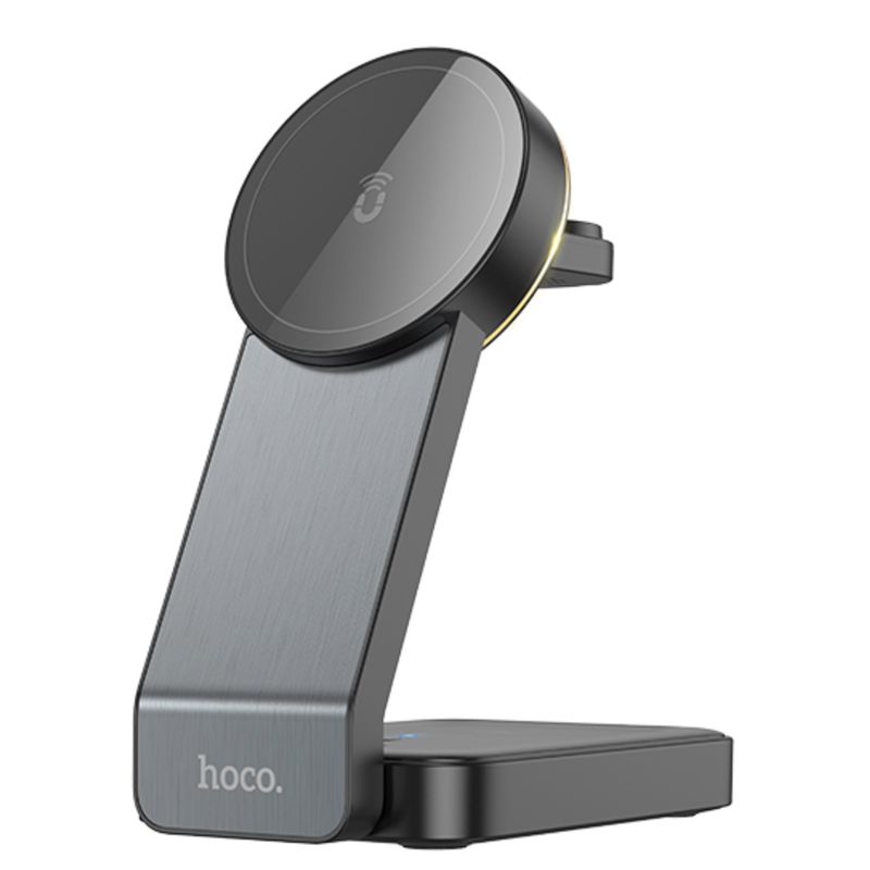 HOCO - Estación De Carga Inalámbrica Magsafe 3 En 1 Hoco Cq3 Color Negro