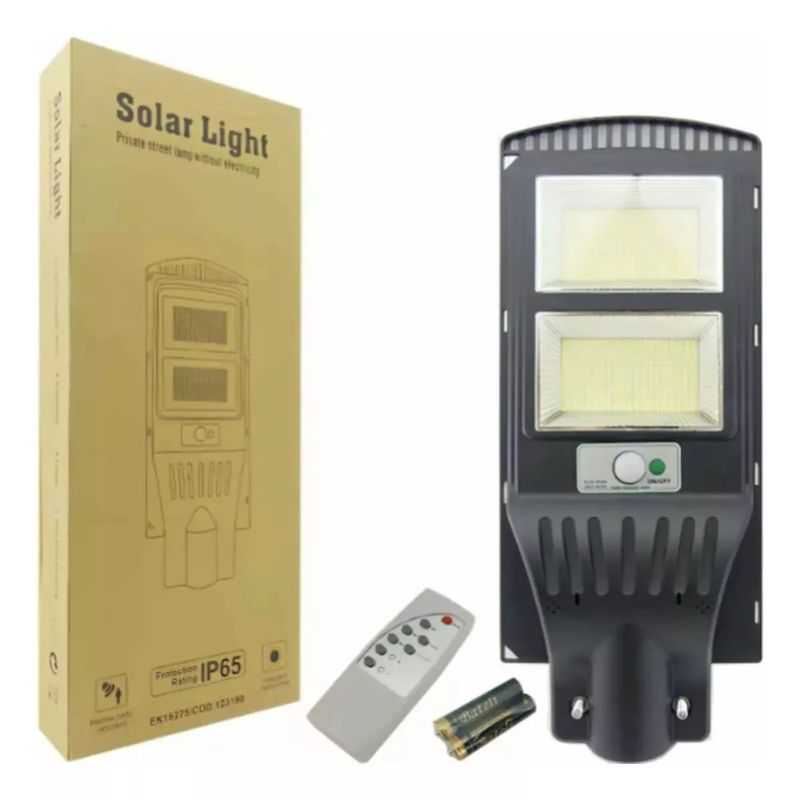 GENERICO - Foco Solar 300w 2 Placas 600 Led Pvc Con Control