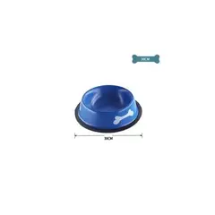 GENERICO - Plato Metálico Para Mascotas Azul Marino 30cm