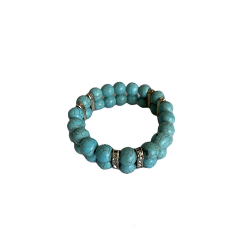 GENERICO - Pulsera  cuentas de piedra natural turquesa de 10mm