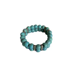 GENERICO - Pulsera cuentas de piedra natural turquesa de 10mm