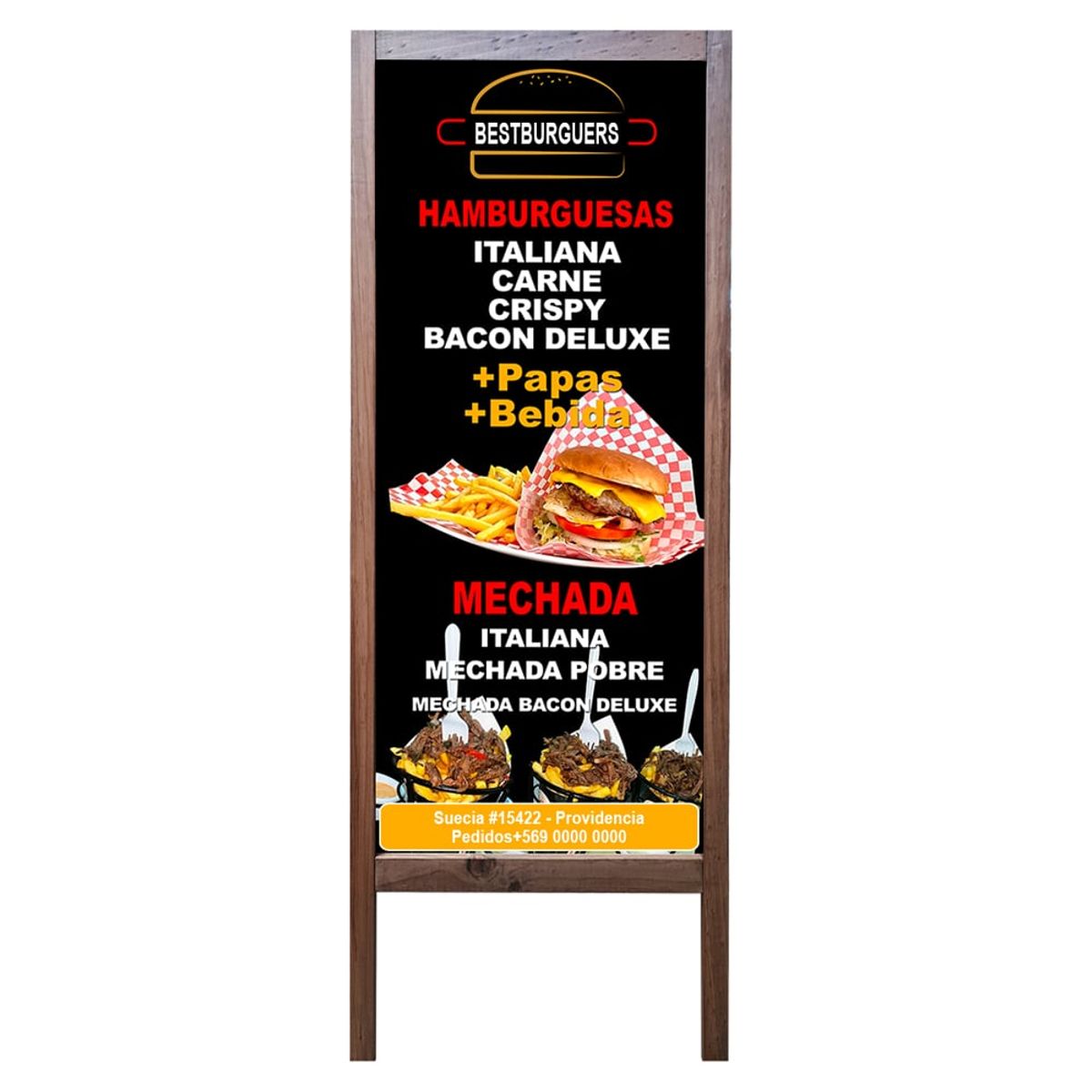 ARTE CHICO - Pizarra Negocios con Diseño Personalizable Alta 140x50 cm