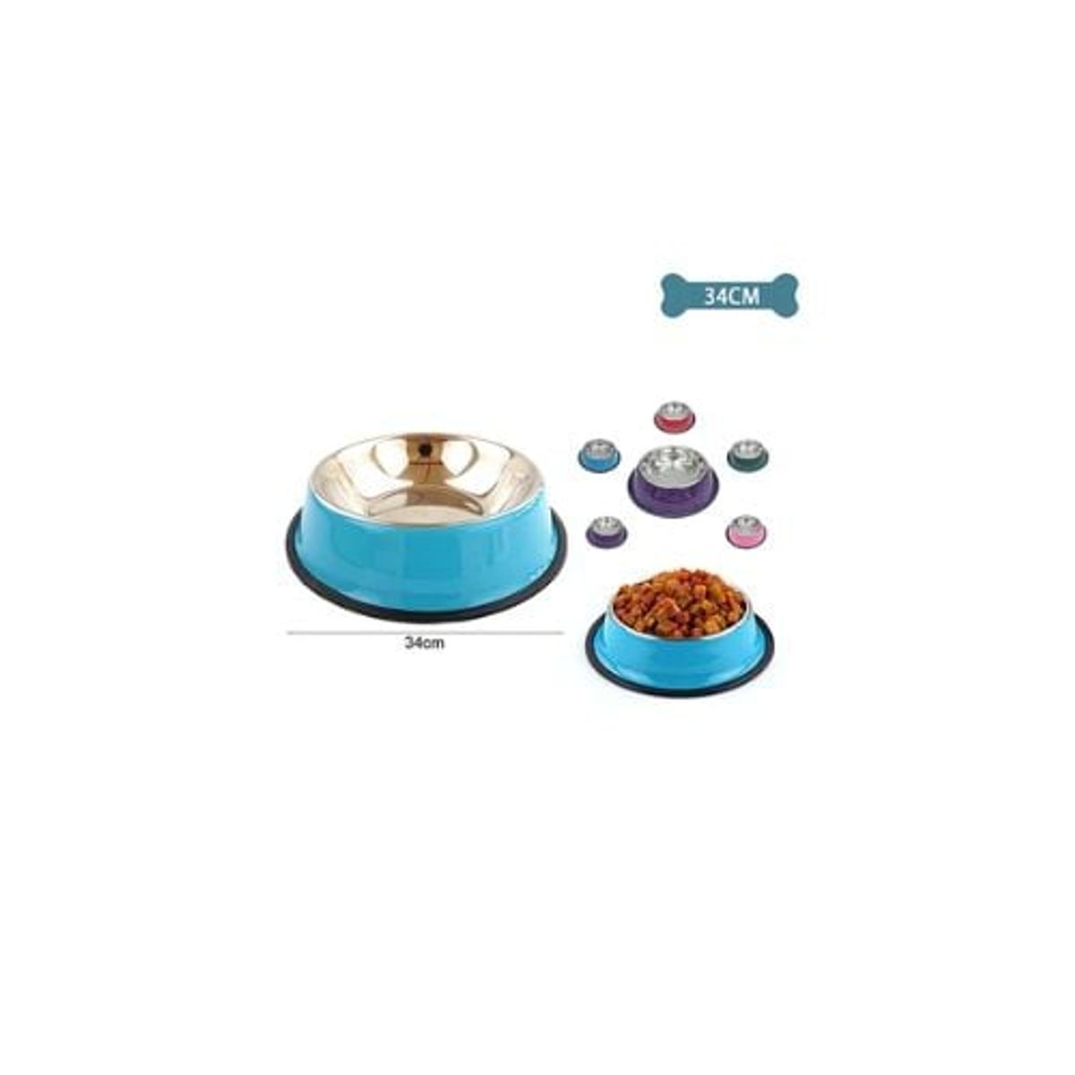 GENERICO - Cuenco Metálico Color Aleatorio 34cm