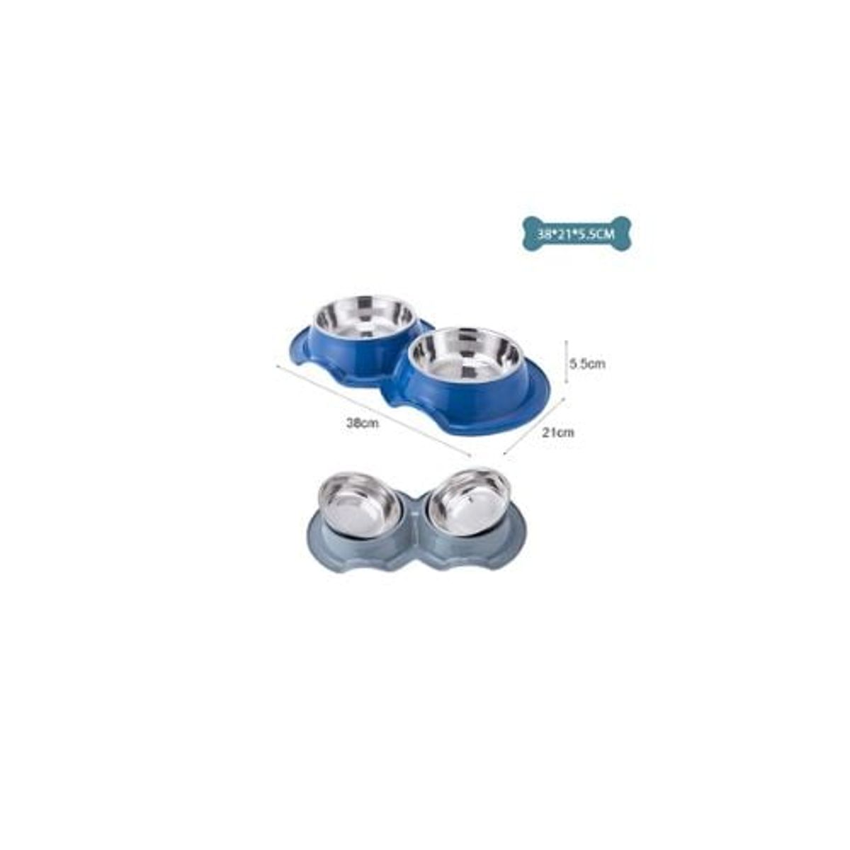 GENERICO - Plato Doble Antihormigas Para Mascotas Aleatorio 38x21x5cm