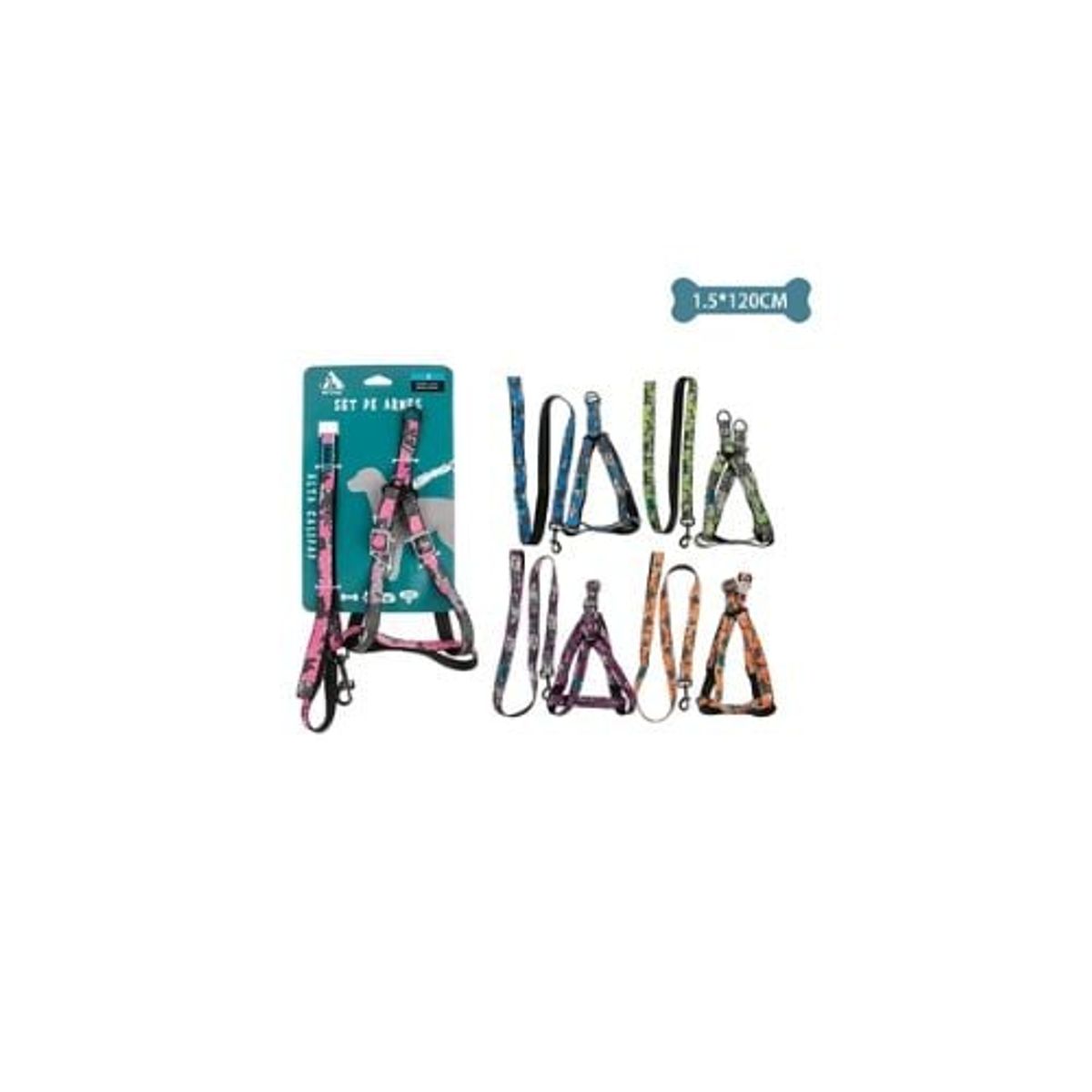 GENERICO - Set De Arnés y Correa Camuflaje 15x120cm