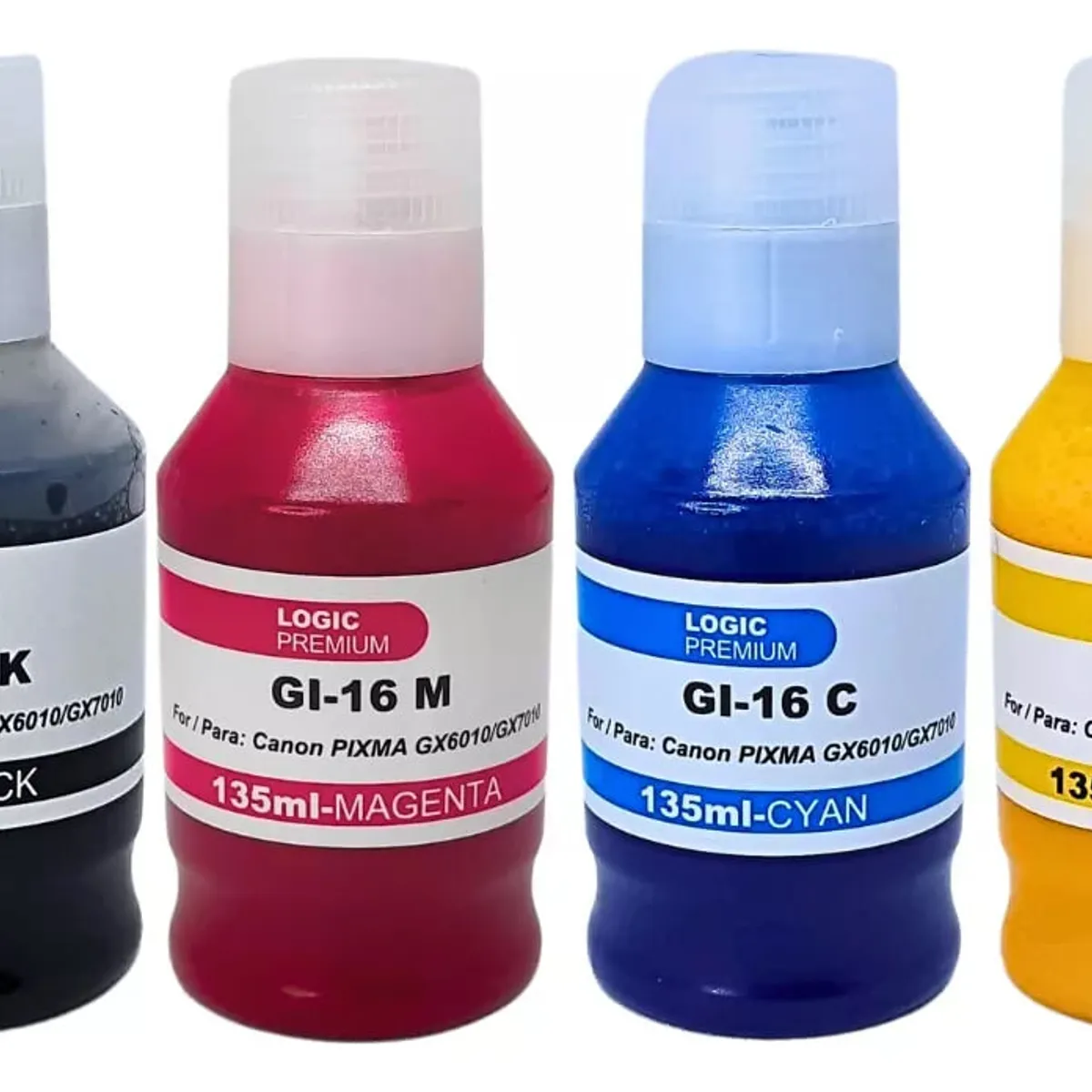 LOGIC - Pack 4 Tintas GI-16 Para Canon GX-6010 GX-7010 (4 Colores)