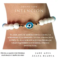GENERICO - Pulsera Ojo de Turco con Jade Azul y Ágata