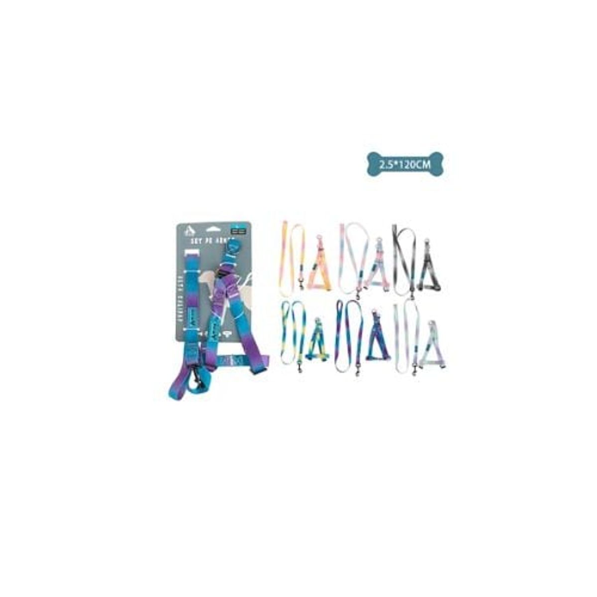 GENERICO - Set De Arnés y Correa De Nylon 25x120cm