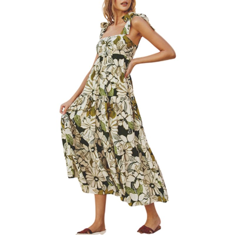 CAPRICHOSA - Maxi Vestido Estampado con tirantes ajustables