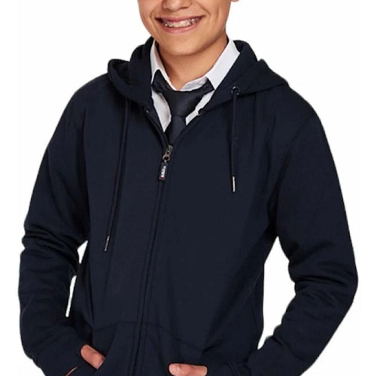 JAYSON - Poleron con cierre niño azul marino Juvenil Escolar