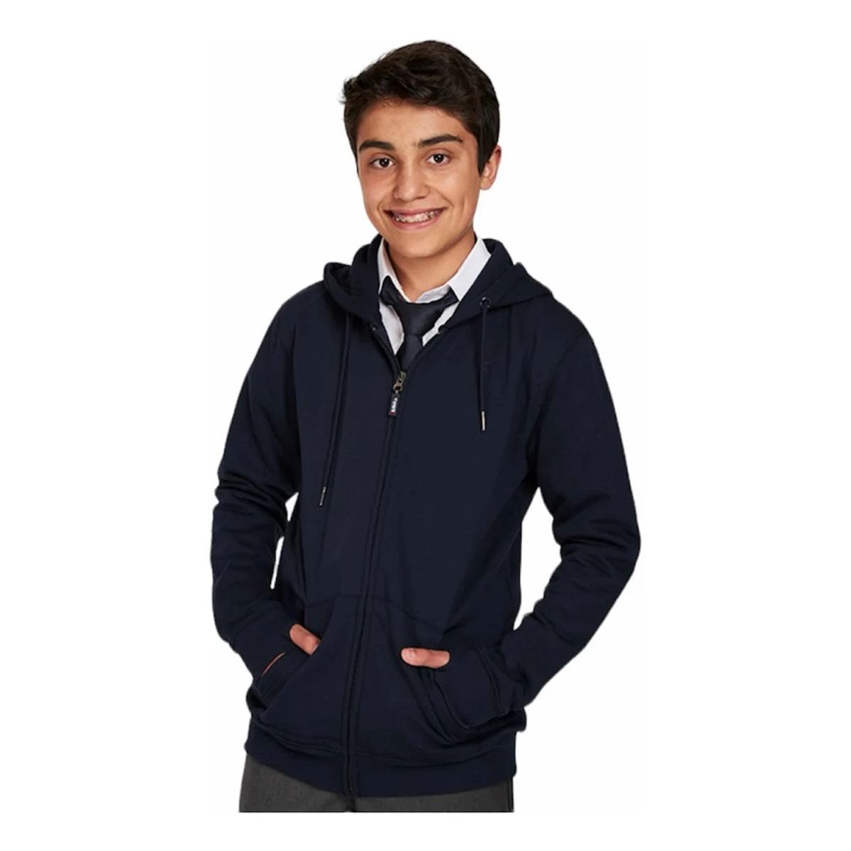 JAYSON - Poleron con cierre niño azul marino Juvenil Escolar