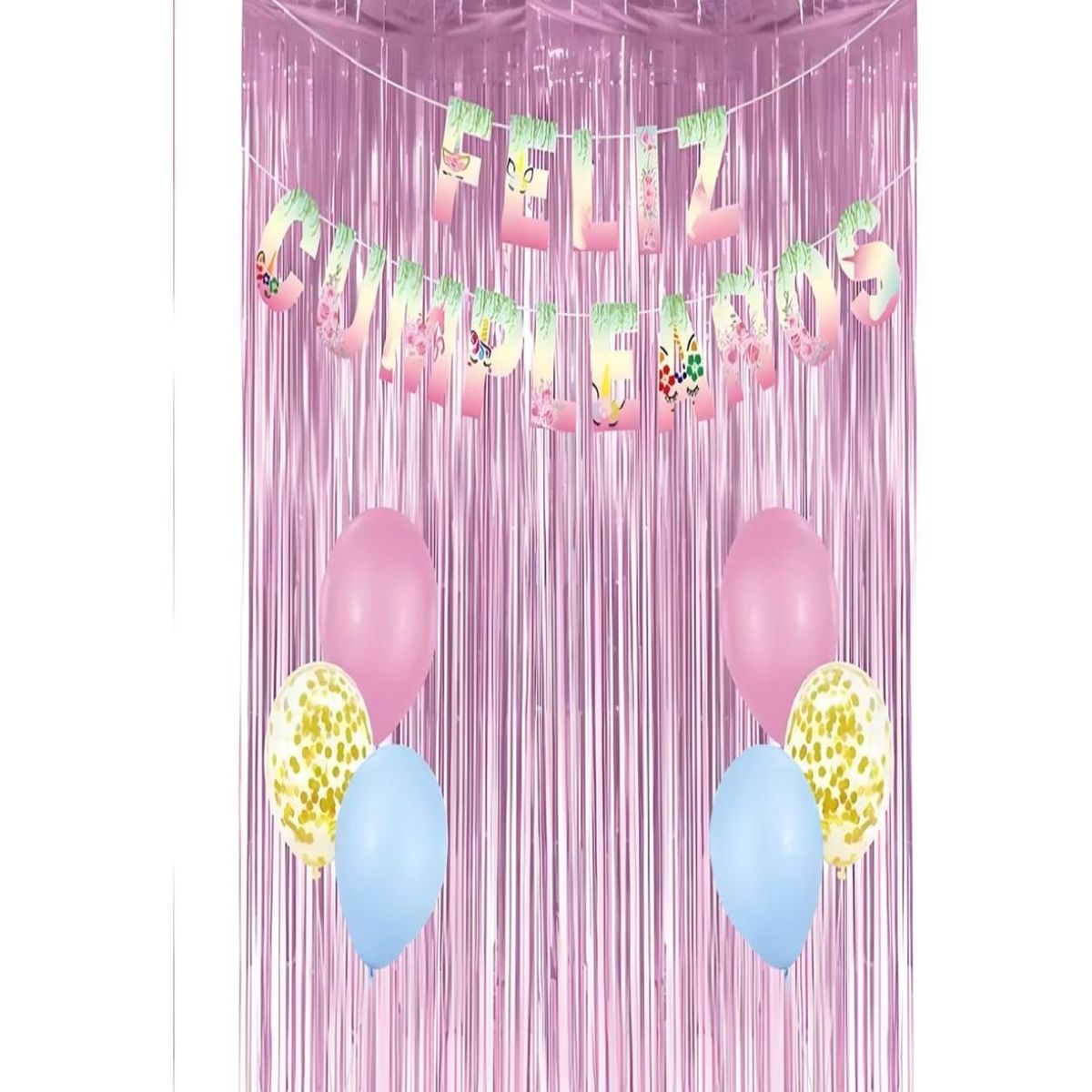 GENERICO - SET DE DECORACION CUMPLEAÑOS UNICORNIO