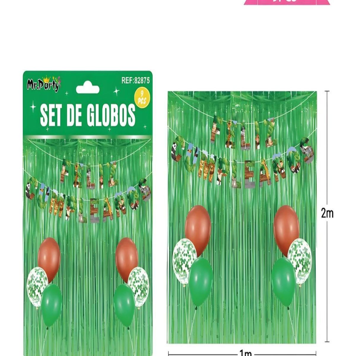 GENERICO - SET DE DECORACION CUMPLEAÑOS ZOOLOGICO